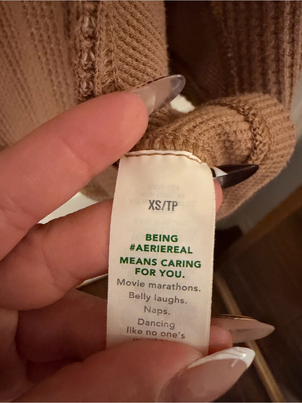 aerie Tan Waffle-Knit Shirt - Picture 7 of 7